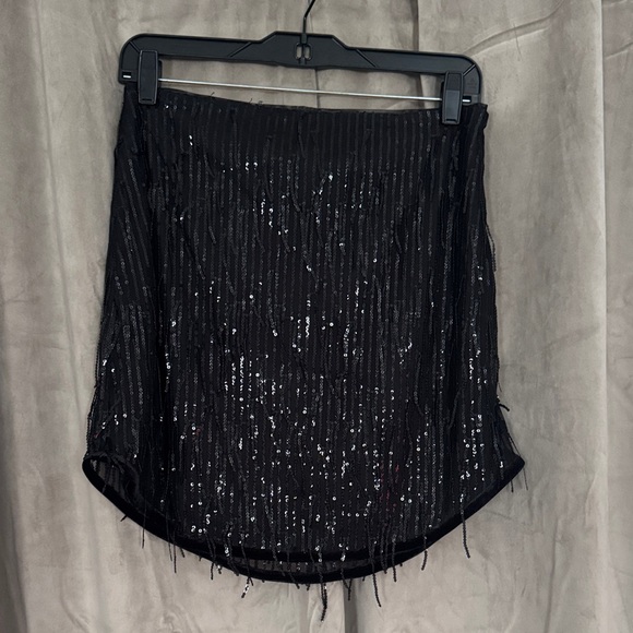 Avec Les Filles Sparkling Black Pencil Skirt - Picture 1 of 2